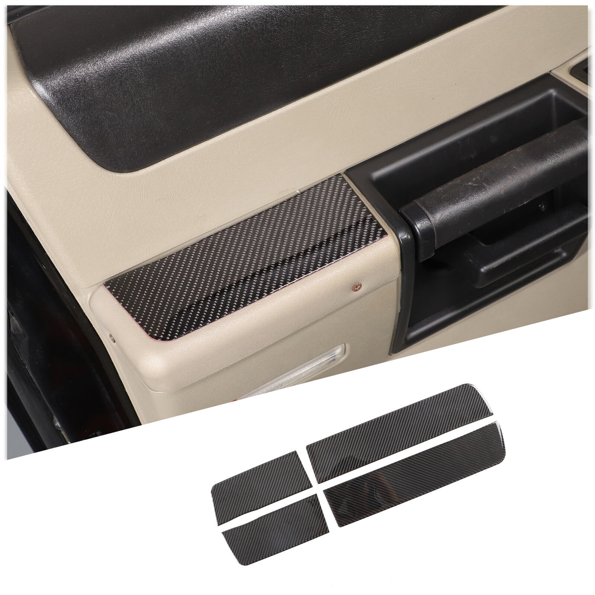 Carbon Fiber Interior Door Armrest Panel Trim Sticker For Hummer H2 2003-09 4
