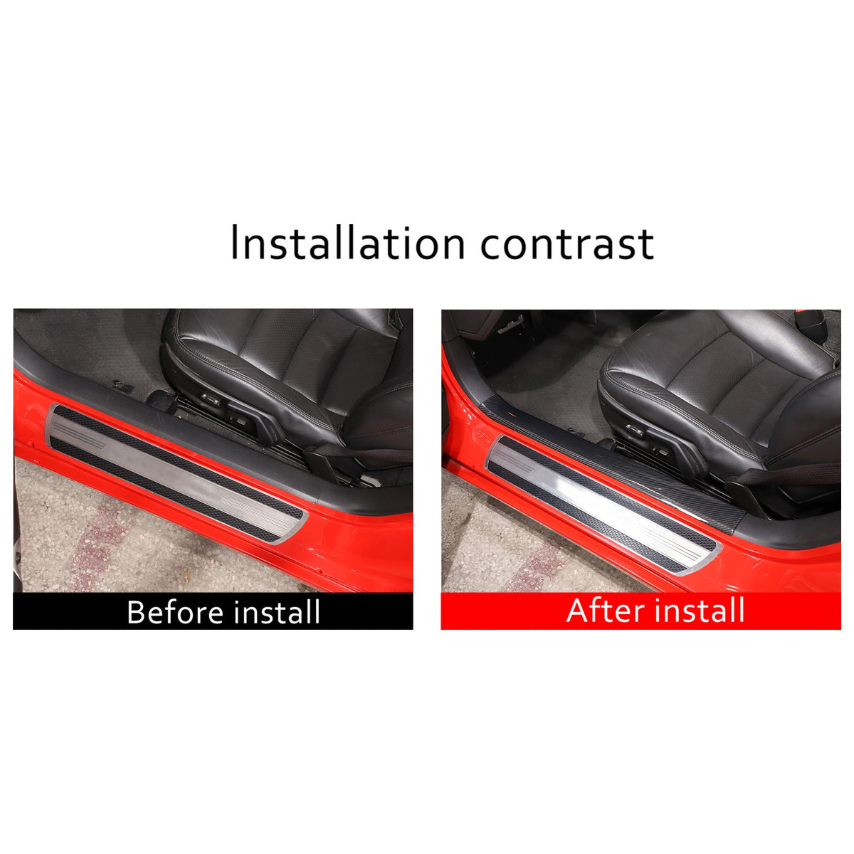 Real Carbon Fiber Built In Scuff Door Sill Bar Plate For Corvette C6 2005-2013 11