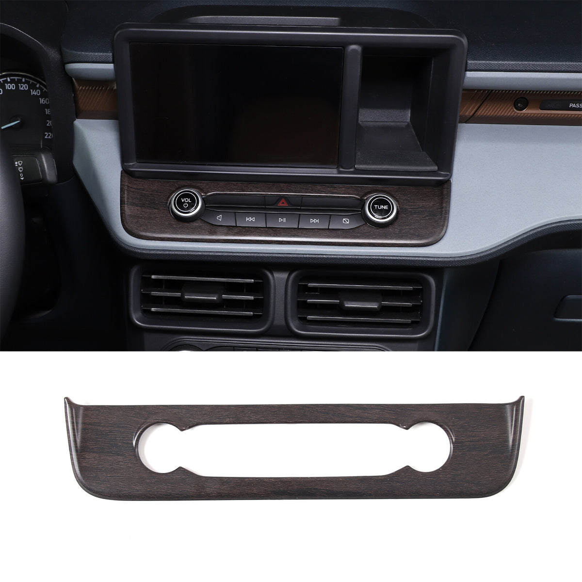 Oak Wood Grain Interior Decoration Cover Trim Kit For Ford Maverick 2022-24 3
