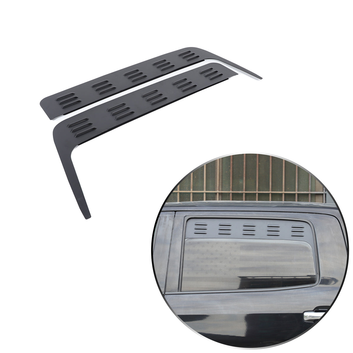 ABS Carbon fiber Rear Window Louver Shutter Cover Trim For Toyota Tundra 2014-21 18