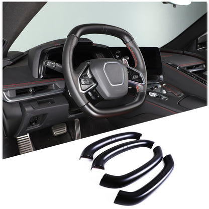 Matte Black ABS Full Interior Set Cover Trim Kit For Corvette C8 2020-25 - Styles 26-28 18