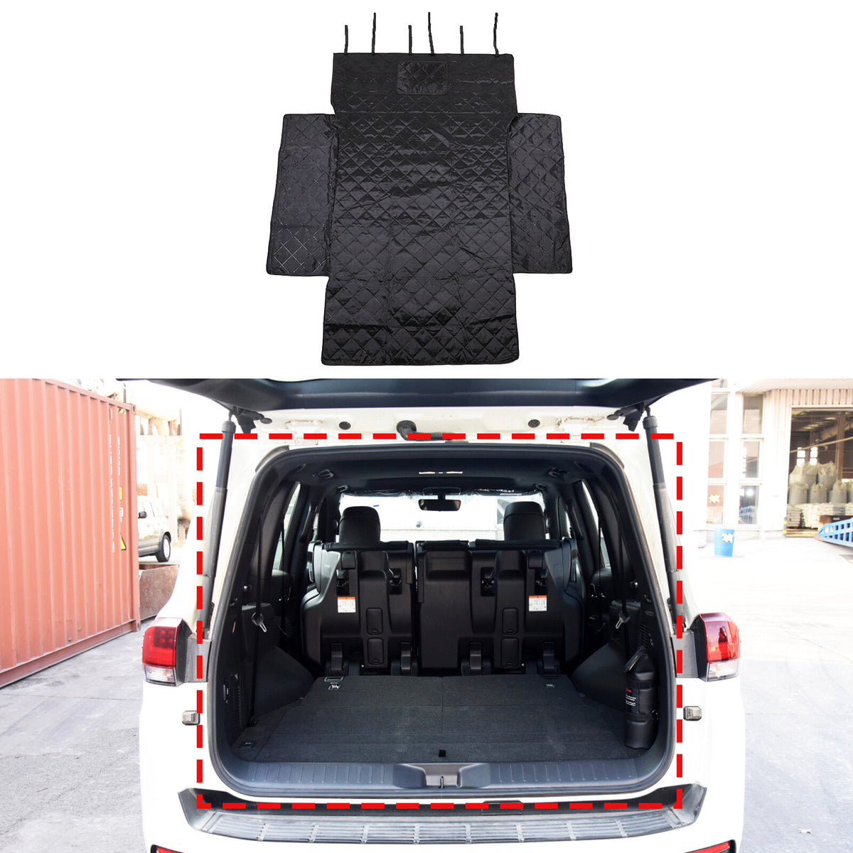 Dog Pet Trunk Liner Boot Mats Fits Toyota Land Cruiser LC300 Series 2021-2024 12