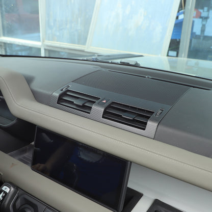 Matte Real Carbon Fiber Center Console Air Vent Trim Cover For LR Defender 20-24 11