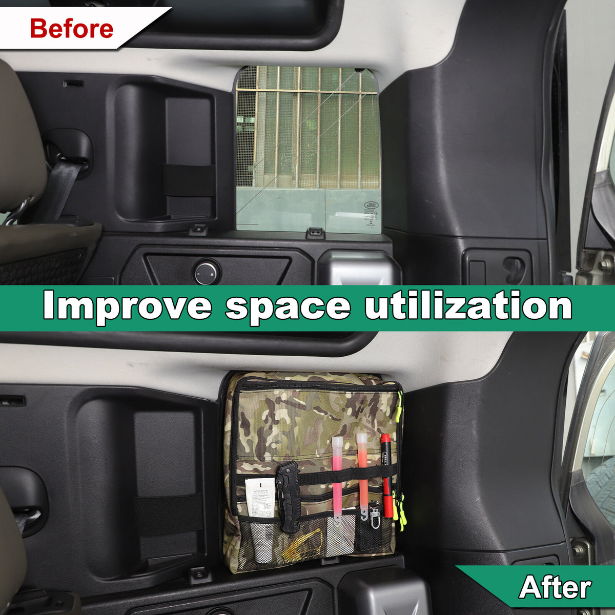 Camouflage Rear Trunk Side Window Storage Bag Tray For LR Defender 110 L663 20+ 21
