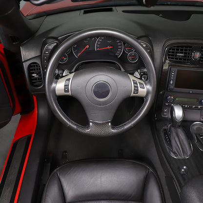 Real Carbon Fiber Steering Wheel Lower Cover Trim For Corvette C6 2005-2013 14