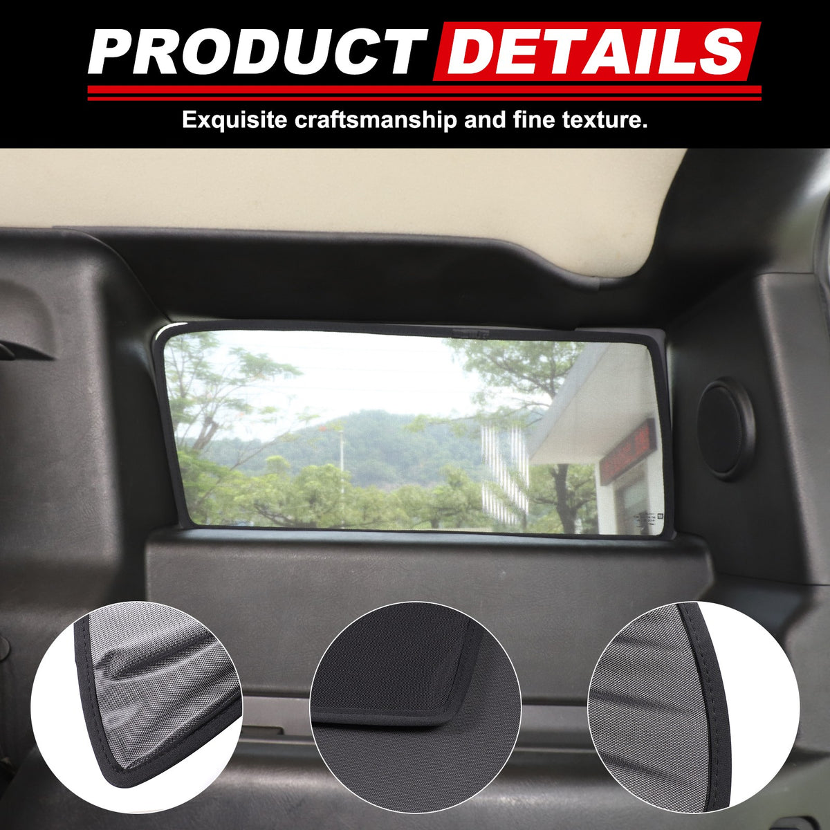 Black Rear Tailgate Window Mesh Screen Sun Shade Cover For Hummer H2 2003-2009 21
