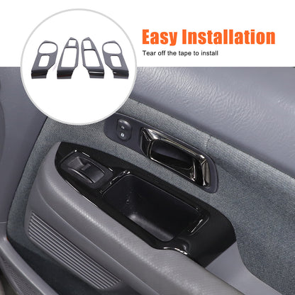 Glossy Black Window Lift Switch Button Trim Frame For Honda Pilot 2003-2008 16