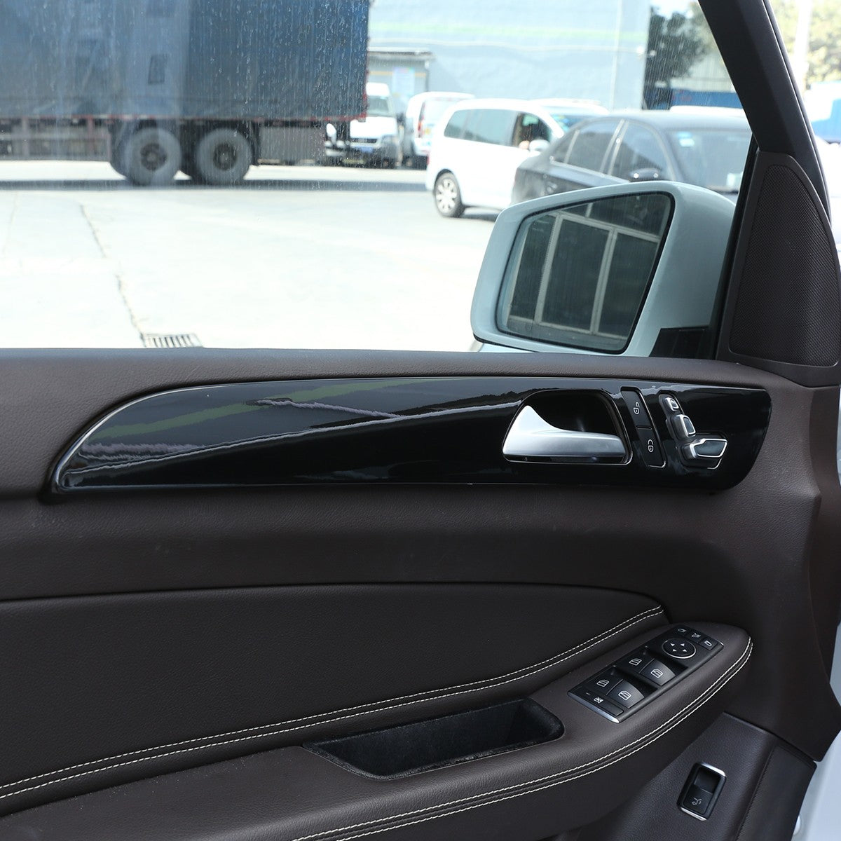 Piano Black Door Panel Trim For Benz ML W166/GLE W166/GLS/X166/GL X164 13-19 US 8