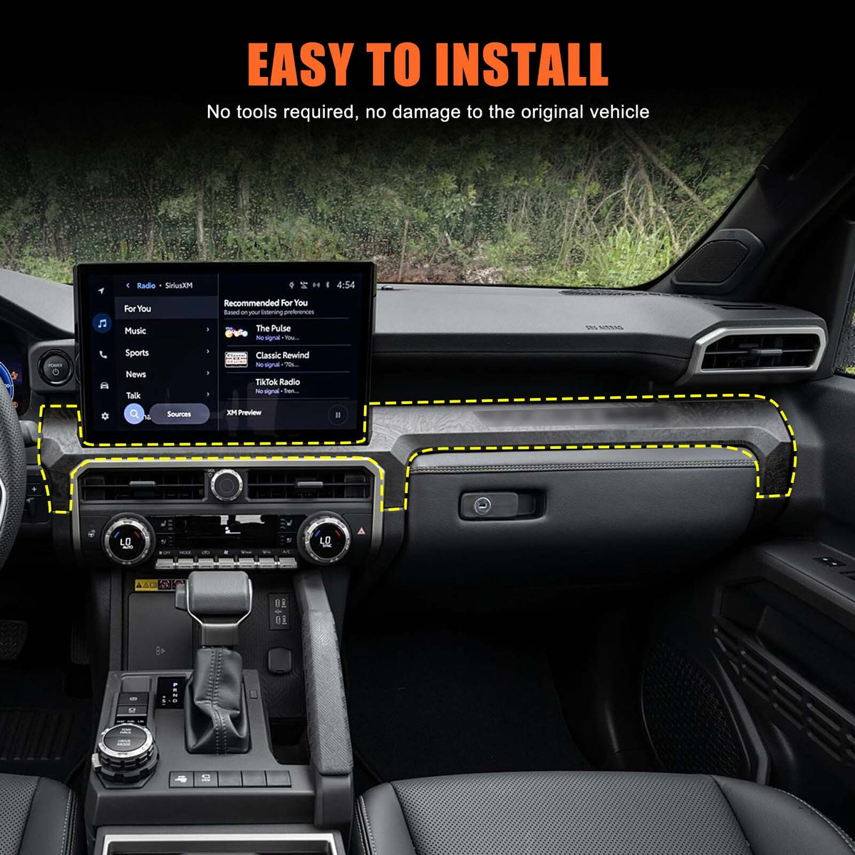 Orange Center Console Trim Strip Cover For Toyota Tacoma SR/SR5 2024+ 7