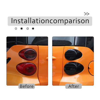 Smoked Rear Tail Light Guard Cover Trim Bezel For Smart Fortwo 451 09-15 US 3