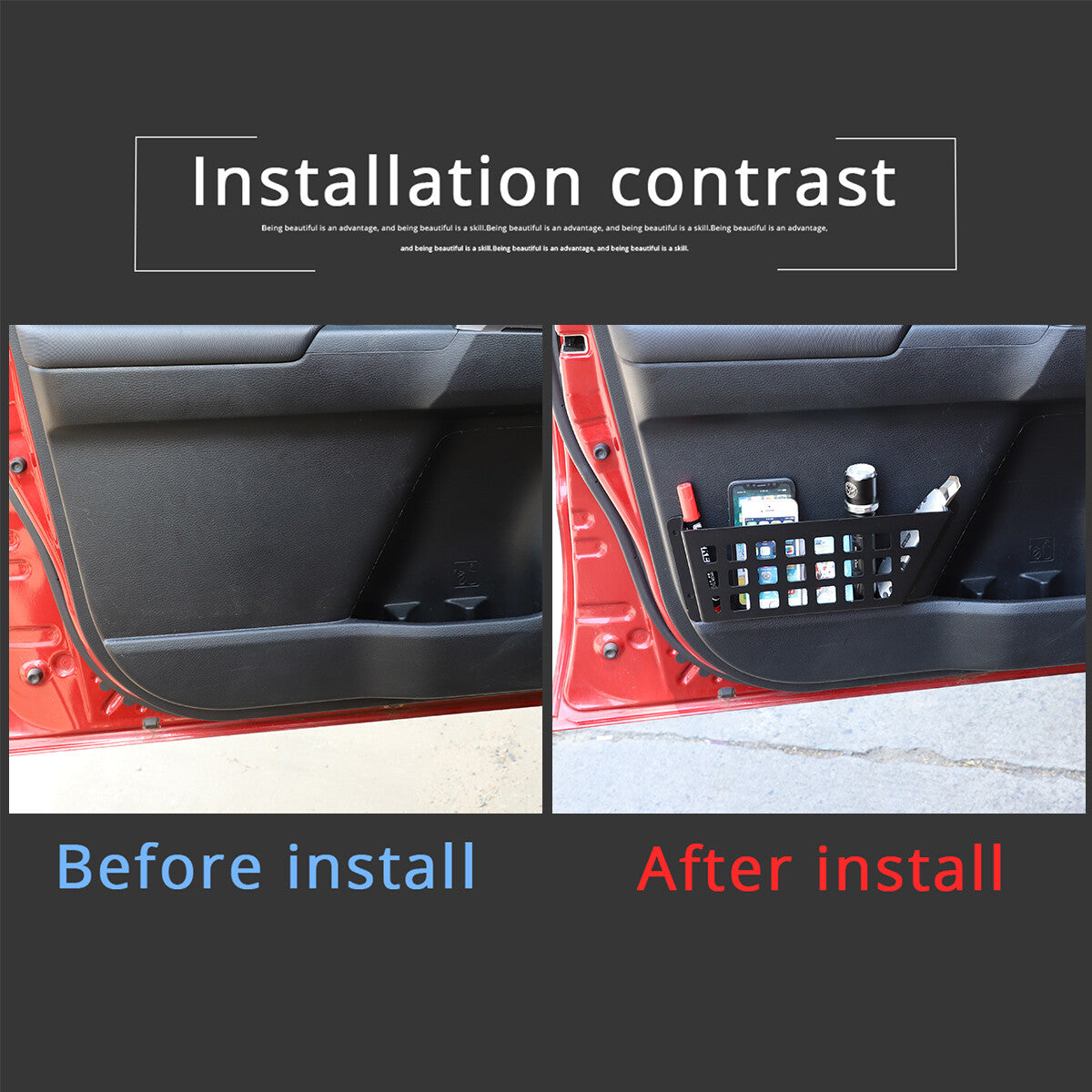 Aluminum Front Door Storage Box Organizer For Toyota Tacoma 2016-23 US 10