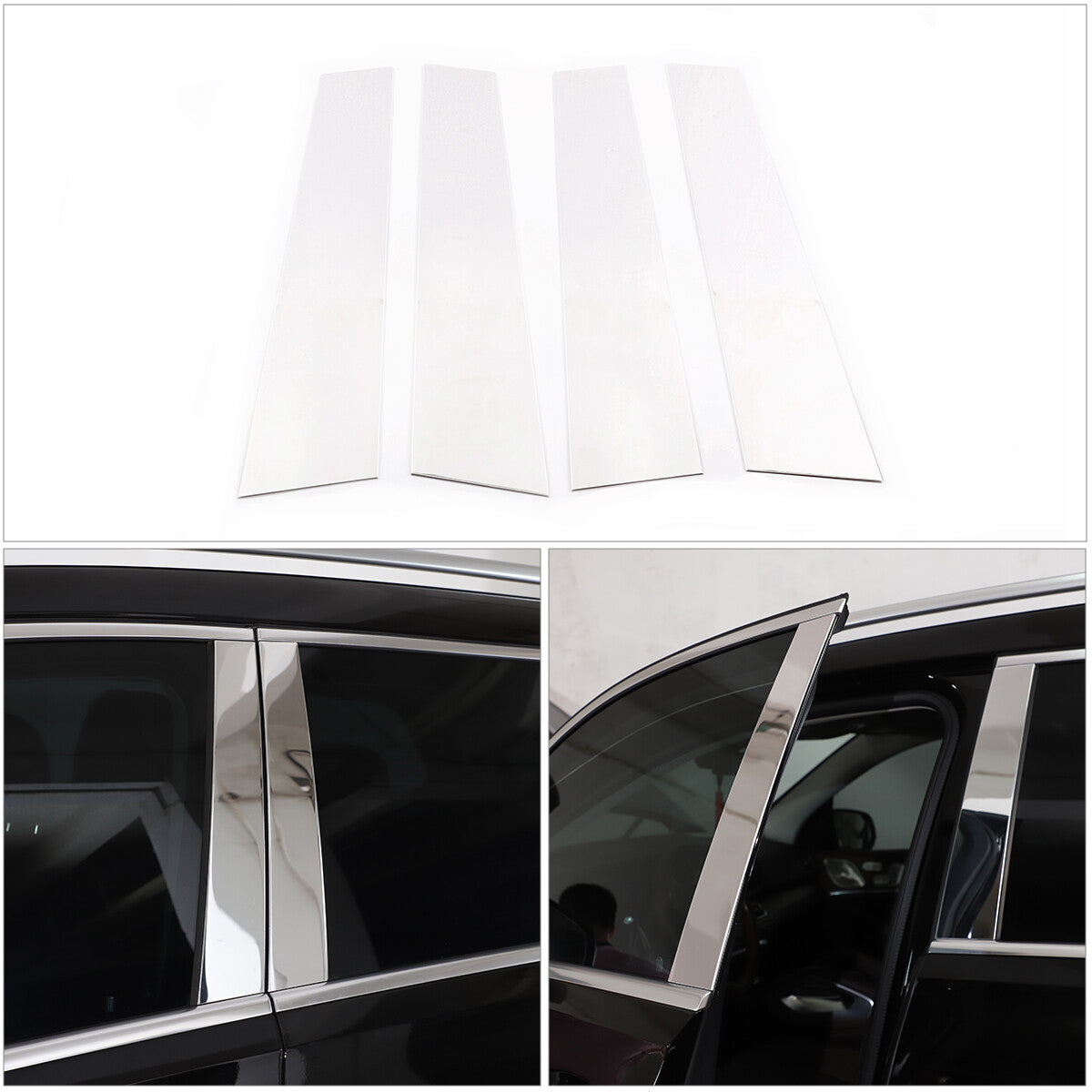 Aluminum Window Pillar Posts Cover For Mercedes Benz GLE GLS X167 2021-24 US 8