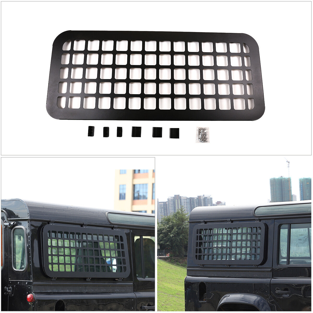 Aluminum Alloy Rear Side Window Guards For Land Rover Defender 90 110 2004-19 5