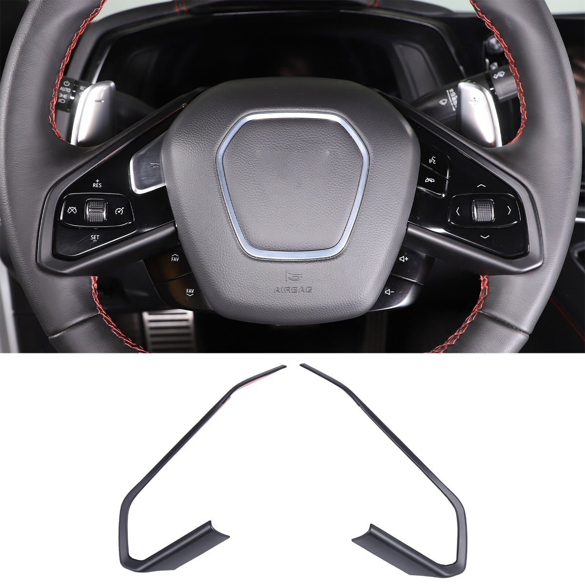 Matte Black ABS Full Interior Set Cover Trim Kit For Corvette C8 2020-25 - Styles 1-5 29