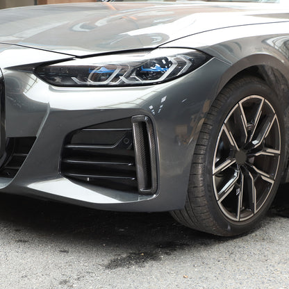 Real Carbon Fiber Front Fog Light Decor Cover Trim For BMW 4 series G26 2022-25 9