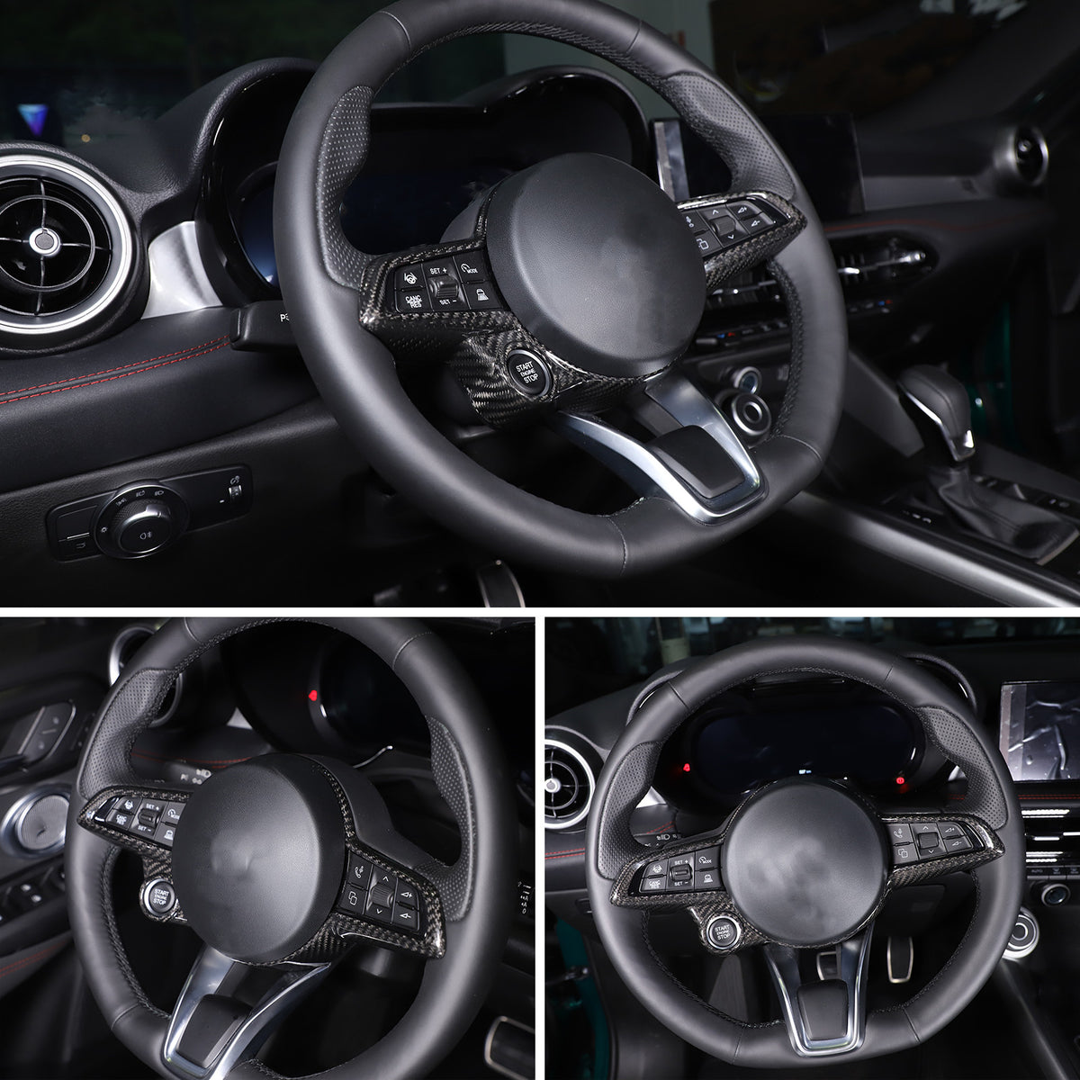 Real Carbon Fiber Steering Wheel Cover Trim For Alfa Romeo Giulia/Stelvio 2020+ 13