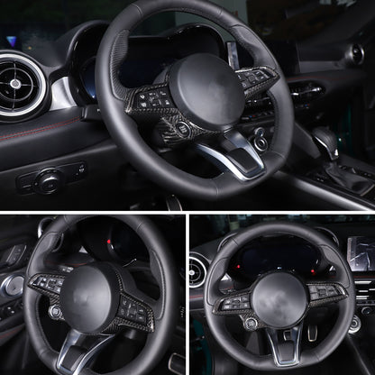 Real Carbon Fiber Steering Wheel Cover Trim For Alfa Romeo Giulia/Stelvio 2020+ 13