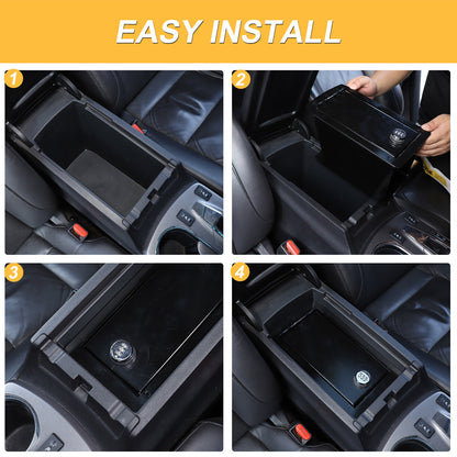 Black Steel Center Console Safe GUN Storage Lock Box W/ TRAY For Acura RDX 13-17 4