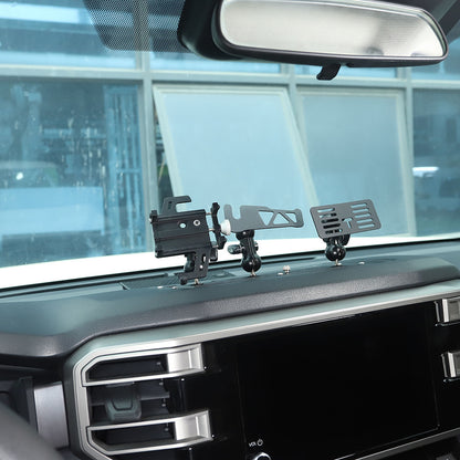 Dashboard mobile phone bracket Holder storage box Tray For Toyota Tundra 2022-26 19