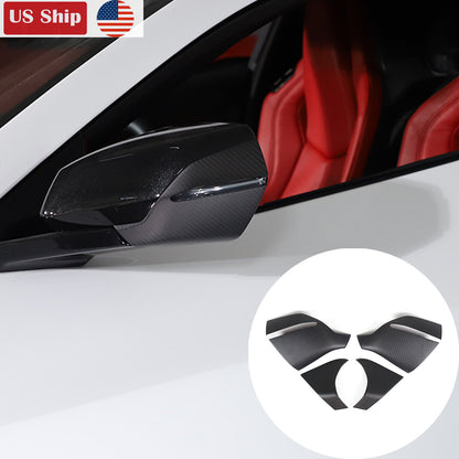 For C8 Corvette Z51 Z06 20-26 Matte Carbon Fiber Side Mirror Cover Lower Base US 1