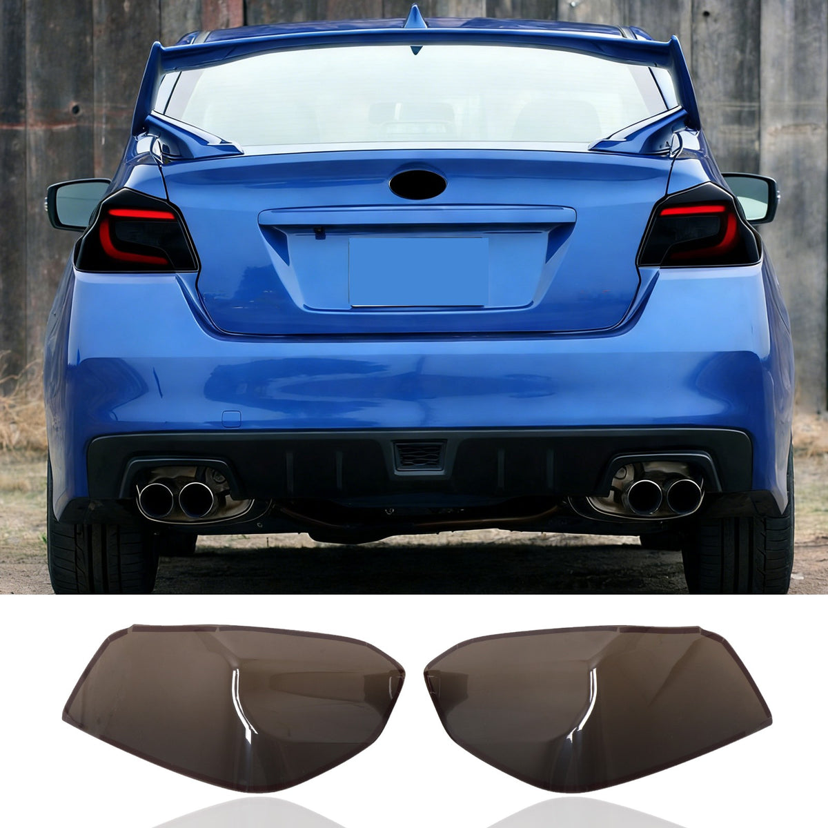Black Smoked Taillight Lens Trim For Subaru WRX STI 2015-2021 3