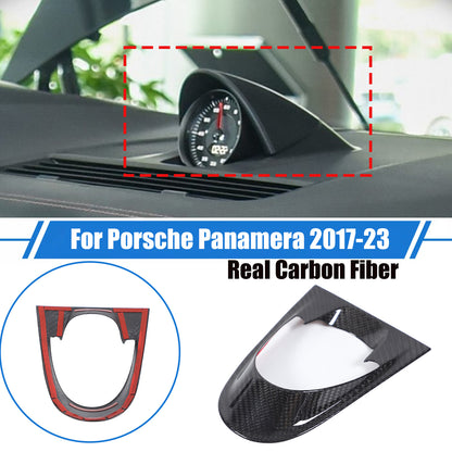Real Carbon Fiber Dash Clock Base Trim Overlay For Porsche Panamera 971 17-23 US 1