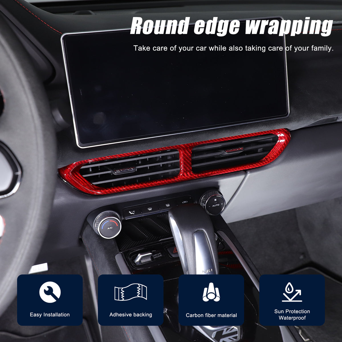 Red Real Carbon Fiber Interior Exterior Conosle Trim Cover For Lotus EMIRA 21-25 220