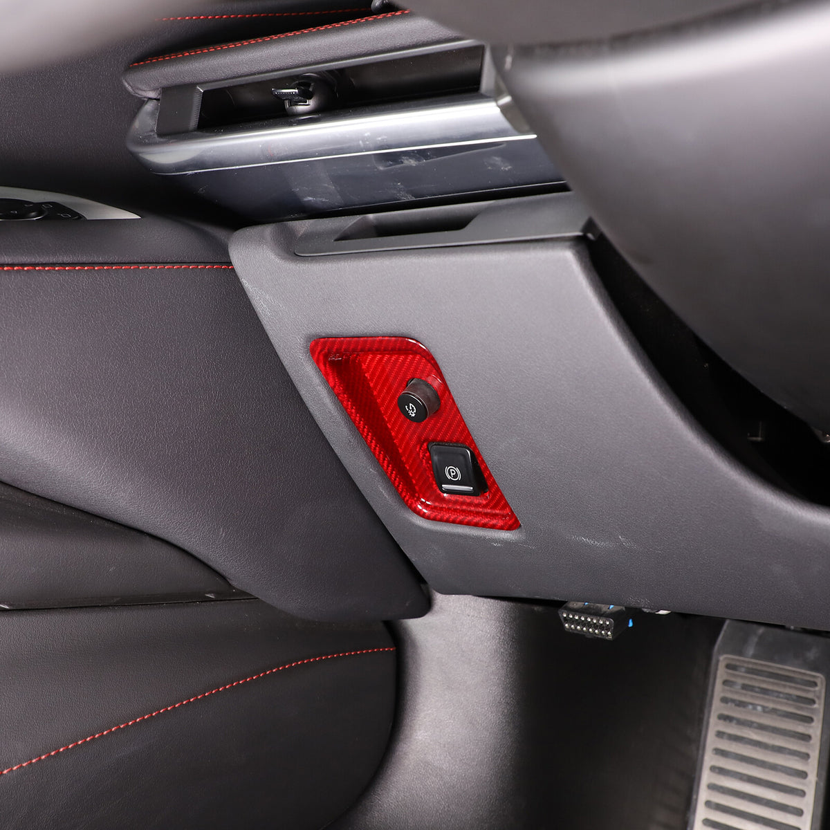 Red Real Carbon Fiber Full Interior Set Decor Trim Kit for Corvette C8 20-25 - Styles 41-45 11