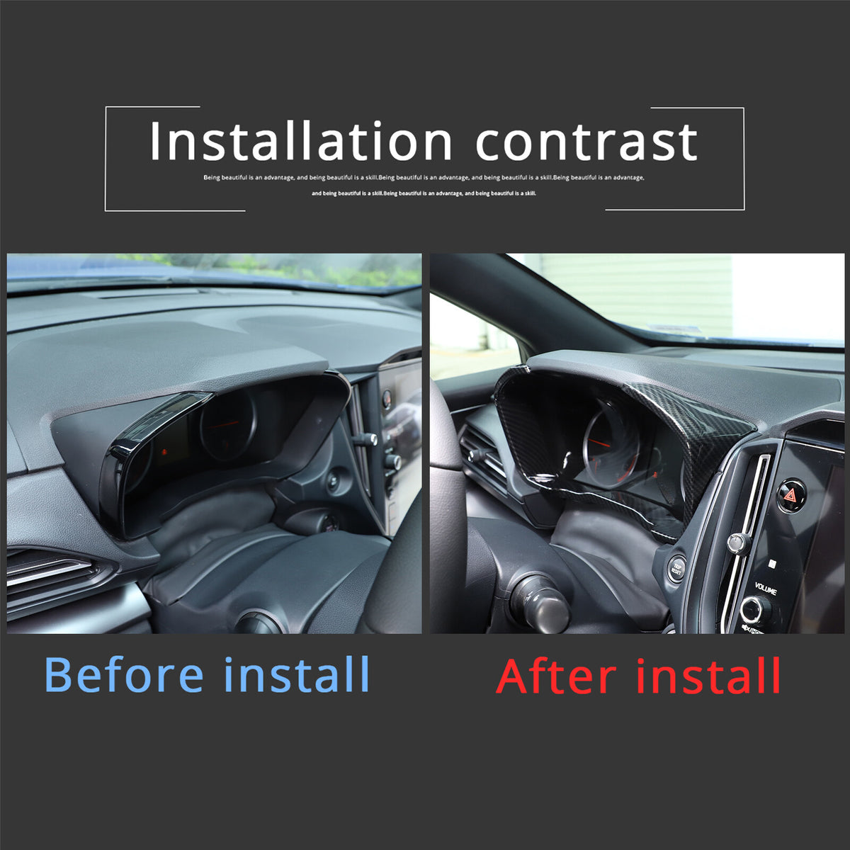 ABS Carbon fiber Dashboard Instrument Frame Trim Cover For Subaru WRX VB 2022-24 15