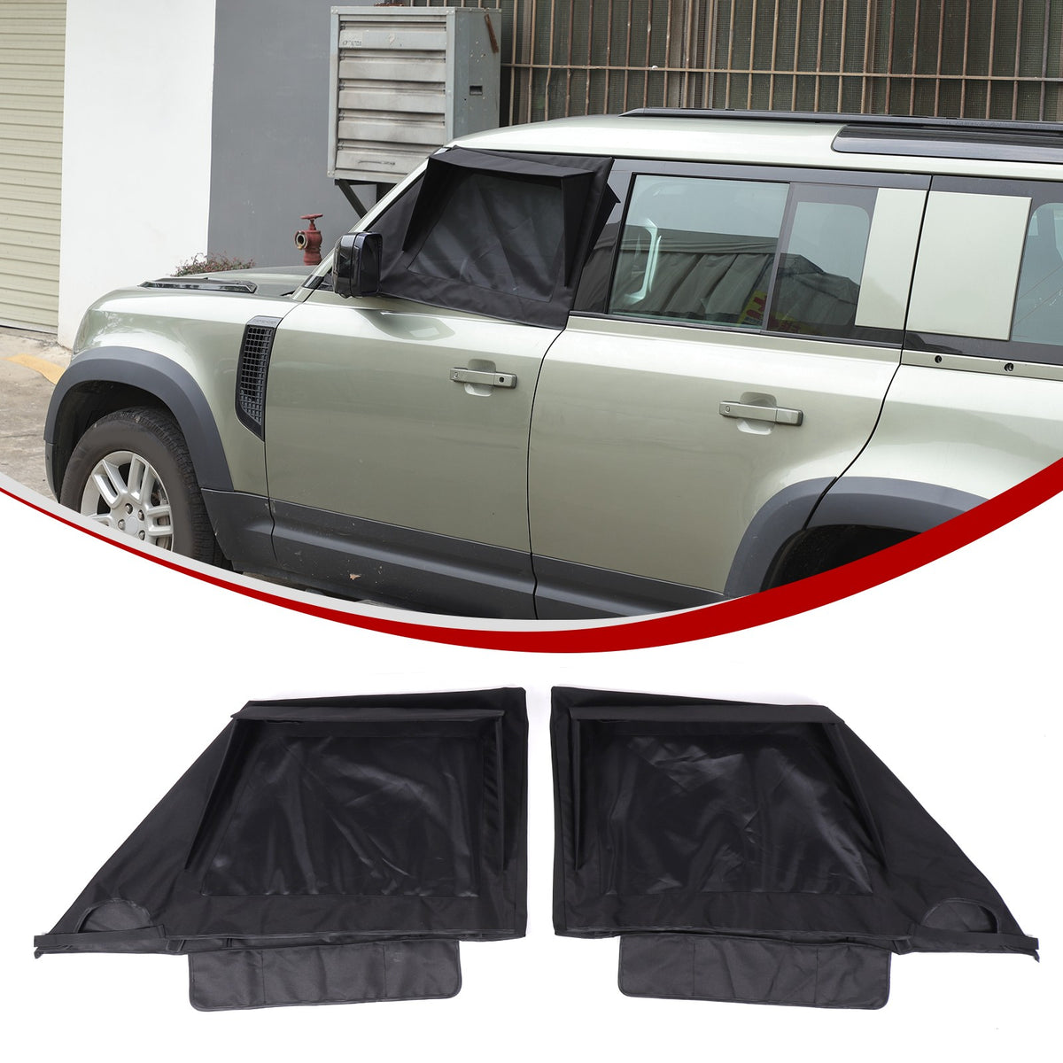 Block Shades Front Car Door Window Cover Sun Protection For LR Defender 2020+ US 19