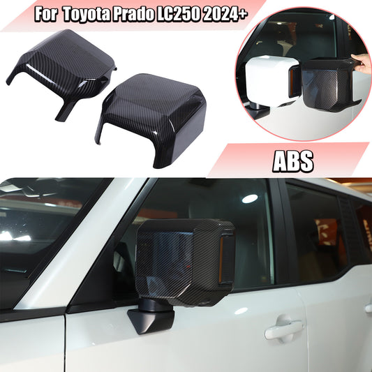 ABS Carbon Fiber Review Mirror Cover Trim For Toyota Land Cruiser LC250 2024+ 1