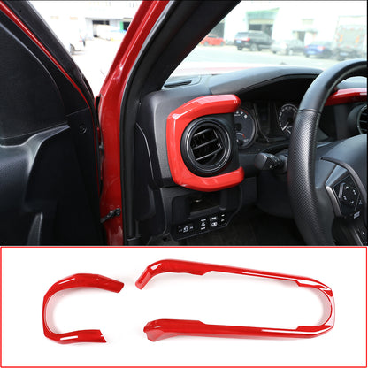 Red ABS Central Control Dashboard Decorative Cover For Toyota Tacoma 2016-2023 2