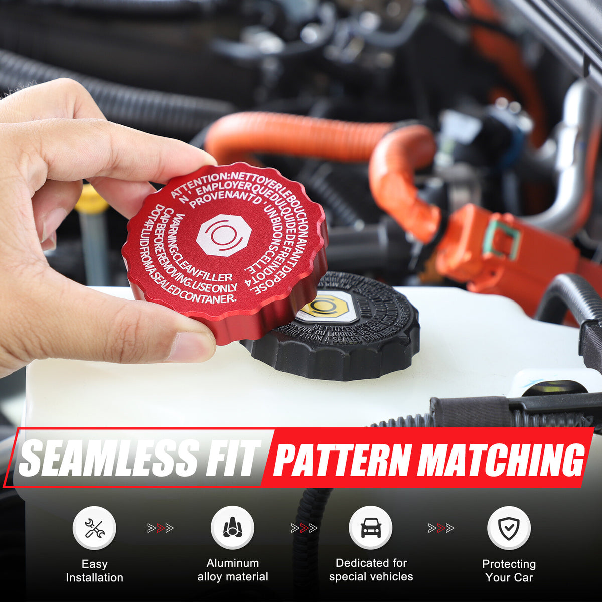 Red Alloy Engine Cabin Fluid Switch Trim Cover For Toyota Land Cruiser LC250 24+ 12