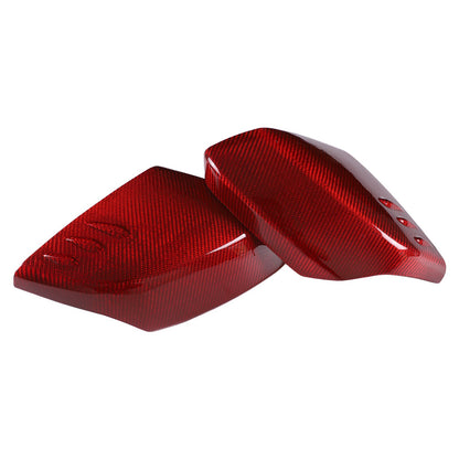Red Real Carbon Fiber Side Mirror Cover Trim W/Air Vent For Corvette C8 2020+ 13