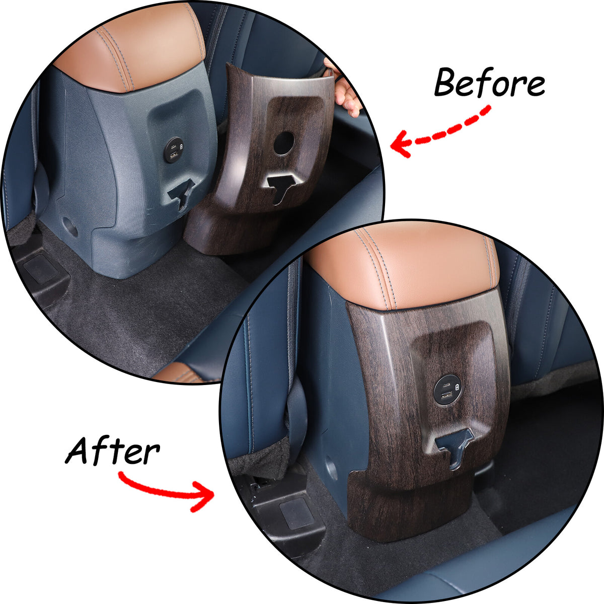Oak Grain ABS Rear Air Vent Trim Panel Tri m For Ford Maverick 2022 US 6