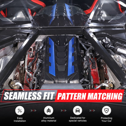 Engine Bay Panel Cover Trim in Edge Blue/Red/Black For Corvette Coupe C8 2020-26 - Styles 1-5 91