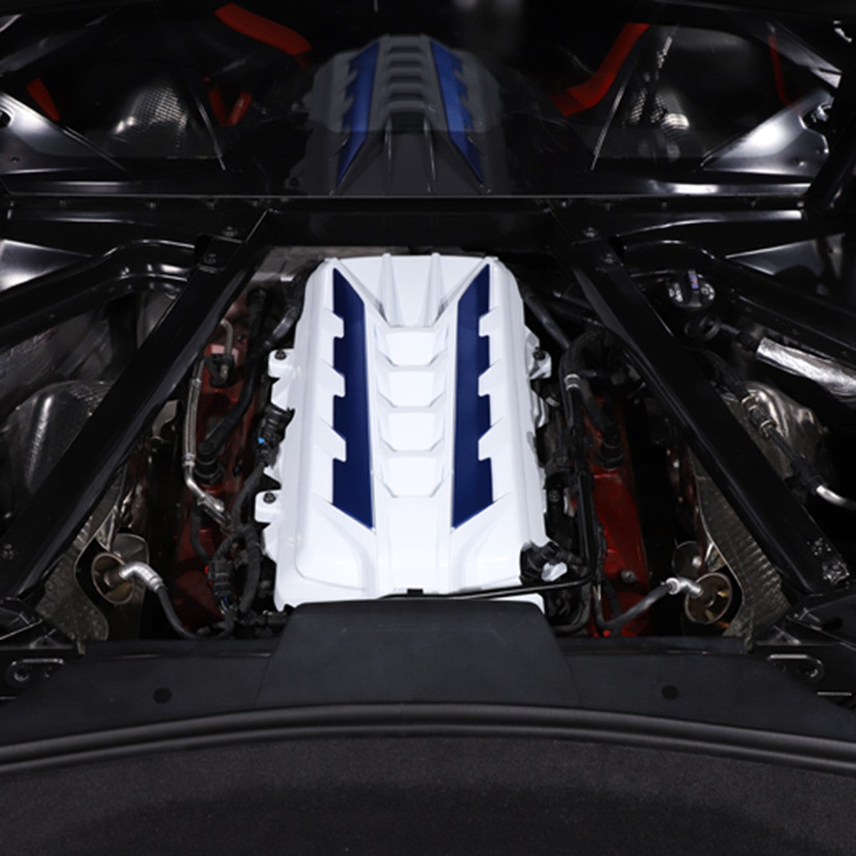 Engine Bay Panel Cover Trim in Edge Blue/Red/Black For Corvette Coupe C8 2020-26 - Styles 1-5 120