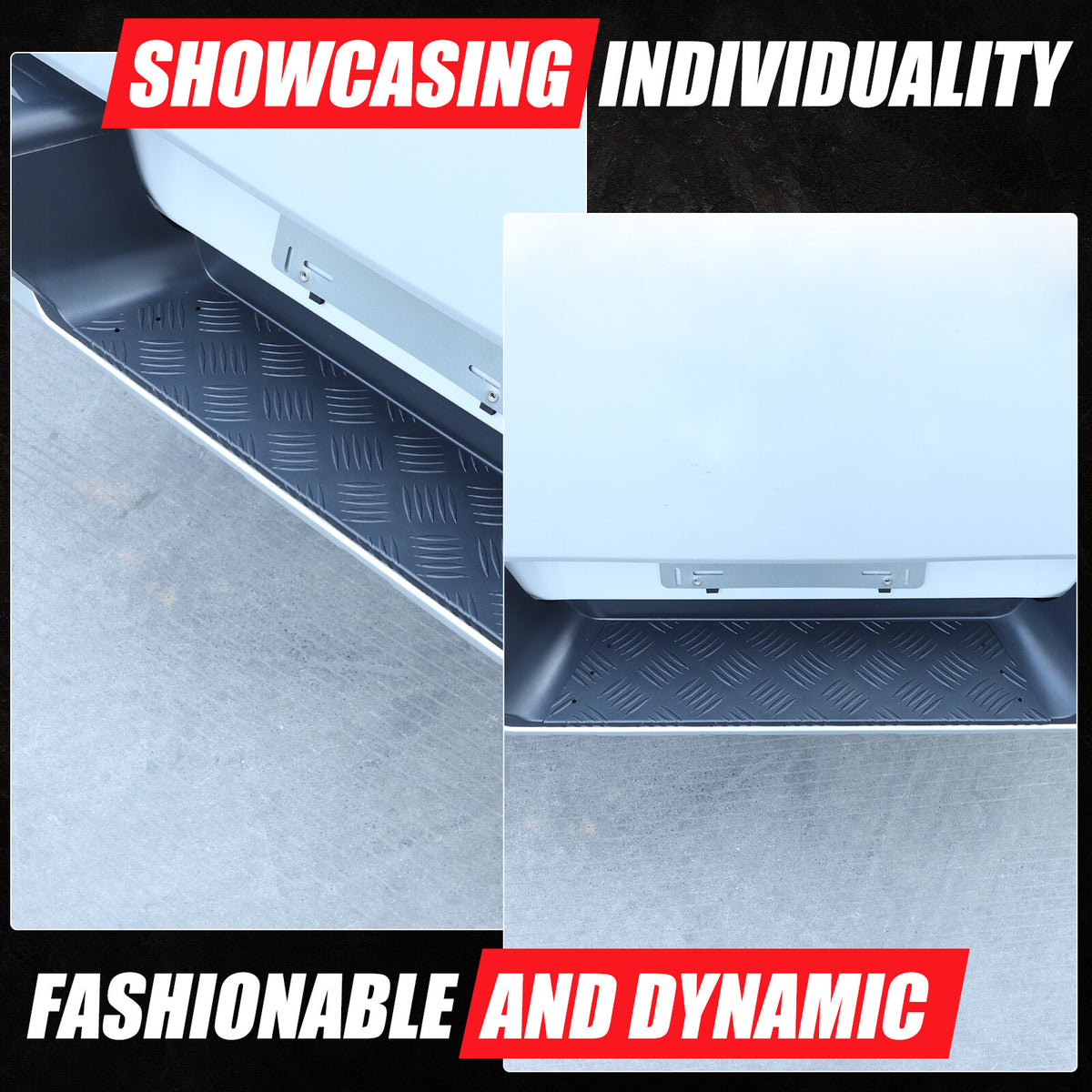 Black Alloy Rear Bumper Footrest Guard Plate For Mitsubishi L200 Triton 2019+ 8
