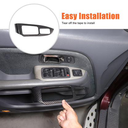 ABS Carbon Fiber Window Lift Switch Button Trim Frame For Honda Pilot 2003-2008 14