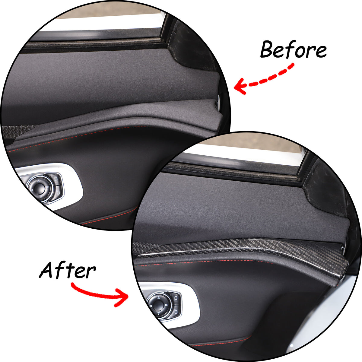 Real Carbon Fiber Interior Dashboard Side Panel Cover Trim Set For Corvette C8 8