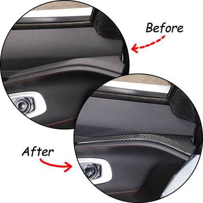 Real Carbon Fiber Interior Dashboard Side Panel Cover Trim Set For Corvette C8 8