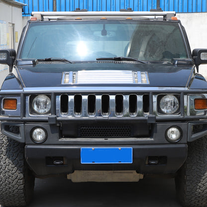 Glossy Piano Black Front Bumper Exterior Trim Cover Set For Hummer H2 2003-2009 - Styles 6-10 11