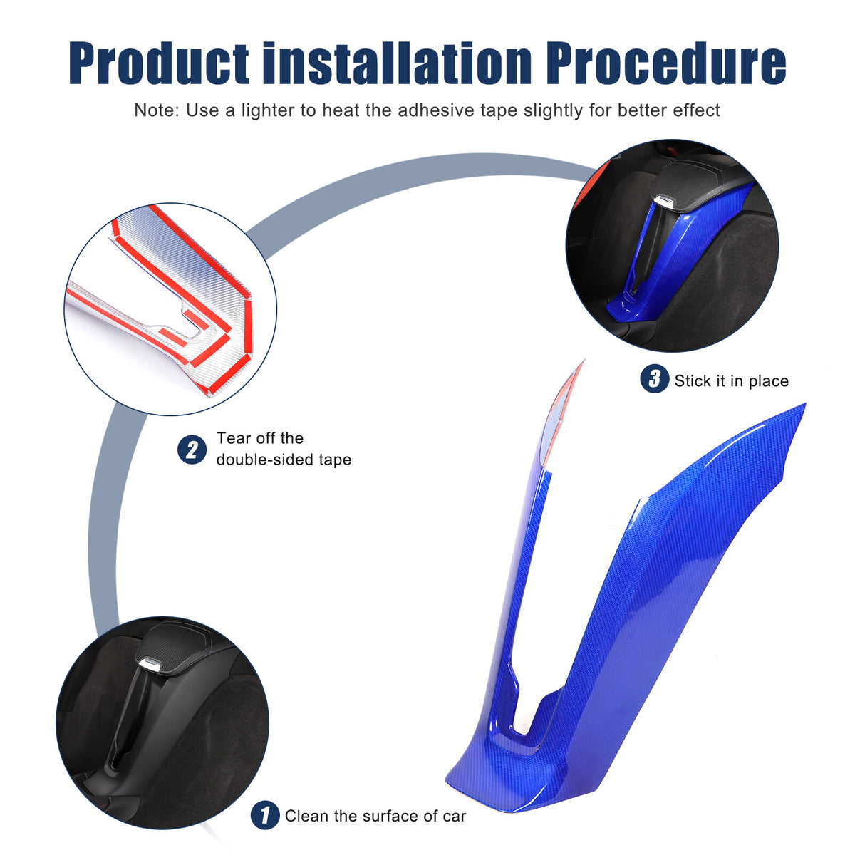 Blue Carbon Fiber Console Waterfall Wireless Charger Trim For C8 Corvette 20+ 9