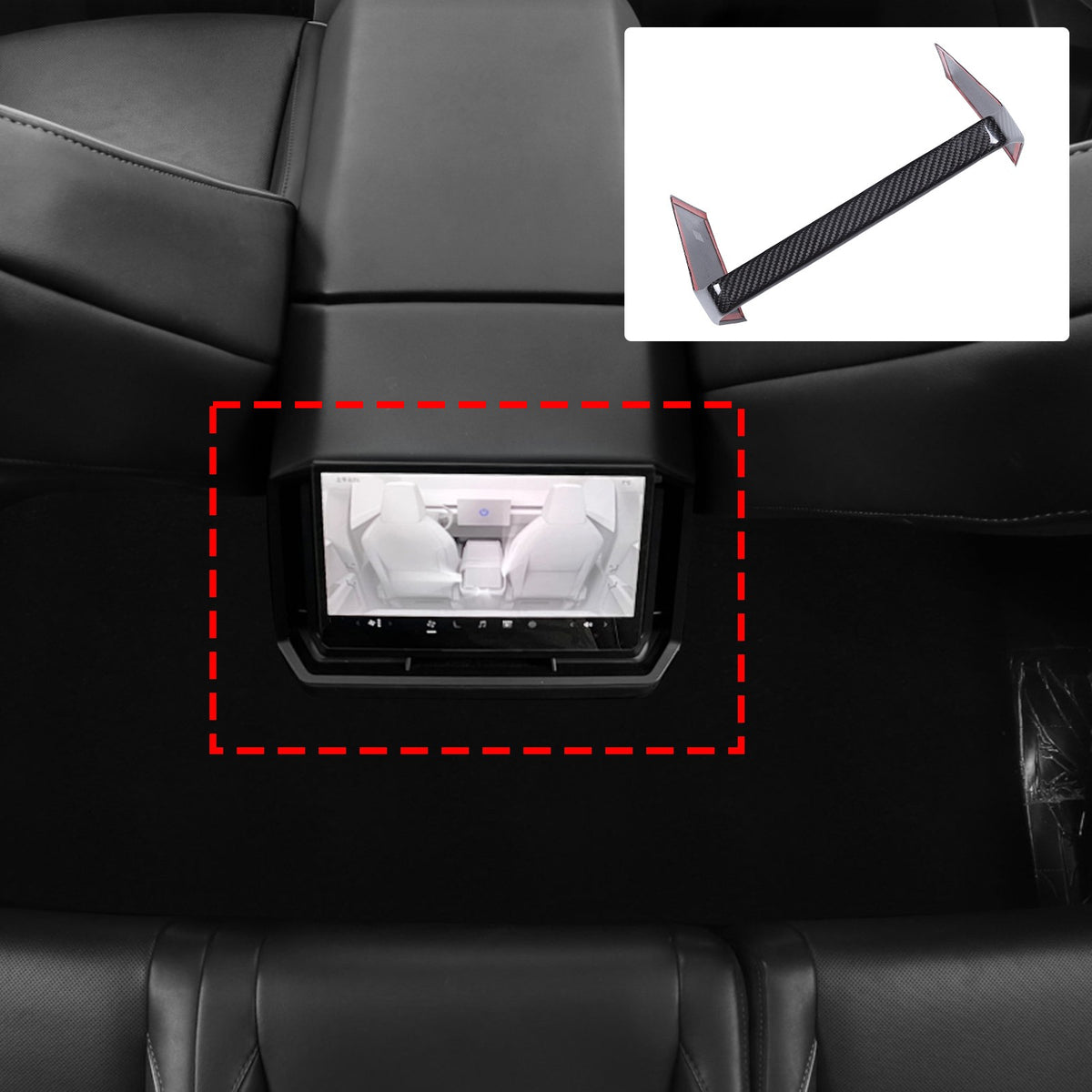 Real Dry Carbon Fiber Center Console Interior Trim For Tesla Cybertruck 2024+ 48