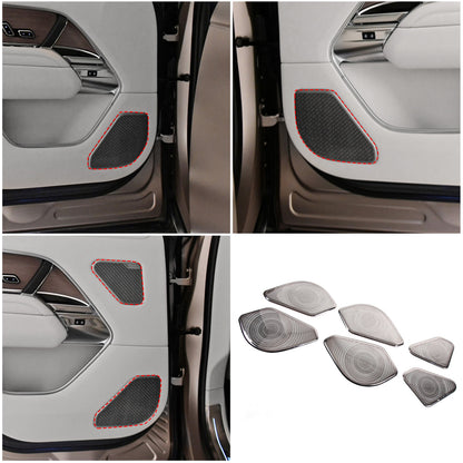 6PCS Silver Steel Inner Door Speaker Cover For Land Rover Range Rover 2023+ 3