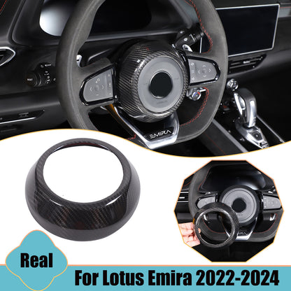 Real Carbon Fiber Steering Wheel Center Surround Cover For Lotus EMIRA 22-25 US 1