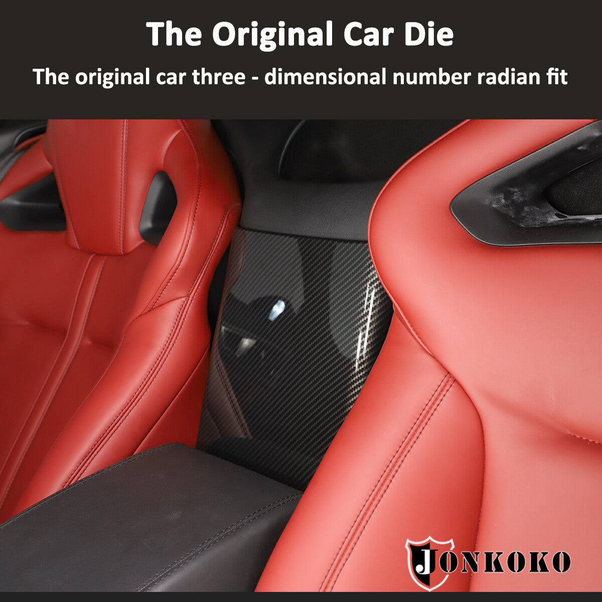 Carbon Fiber Look Center Armrest & Back Cover Trim Kit for Jaguar F-TYPE 2013-24 5