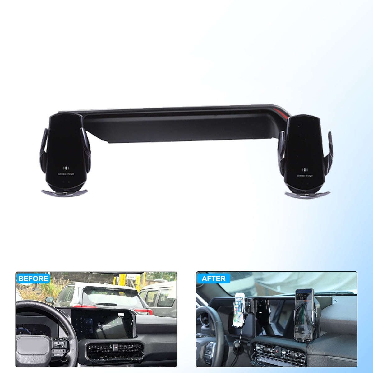 Wireless Charging Phone Holder Storage Box Tray For Toyota Prado LC250 2024+ 12