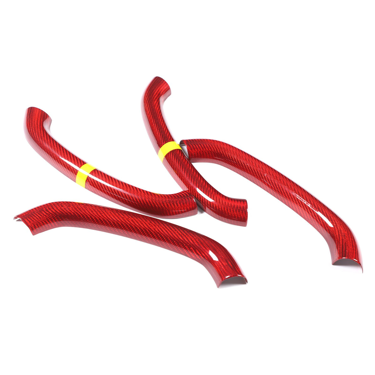 Red Real Carbon Fiber Yellow Top Steering Wheel Cover Trim For Corvette C8 2020+ 11