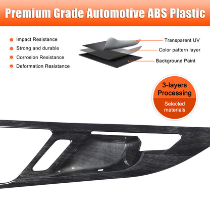 Black Grain Interior Door Handle Cover Trim For BMW X1 U11 /X2 U12 2023+ 13